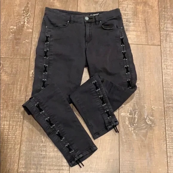 Blank NYCJ skinny black tie up jeans 29 NWT - Picture 2 of 8